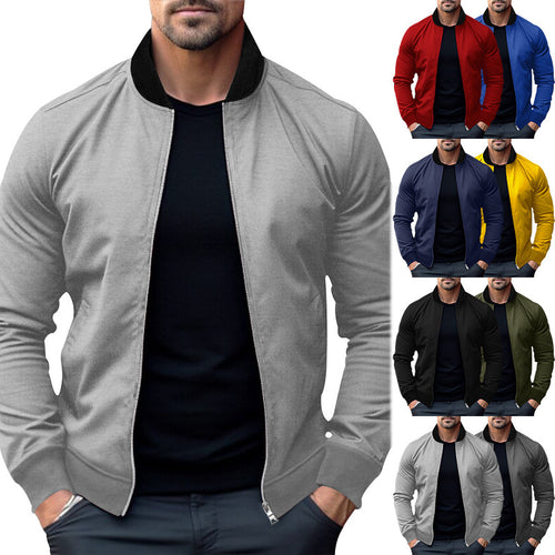 Men's sporty bomber jacket in soft fleece with zip pockets Amarae