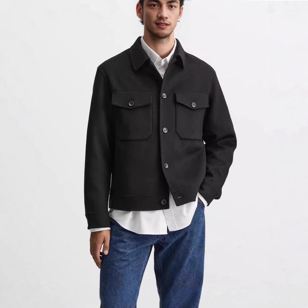 Men's overshirt jacket with patch chest pockets and boxy fit Amarae