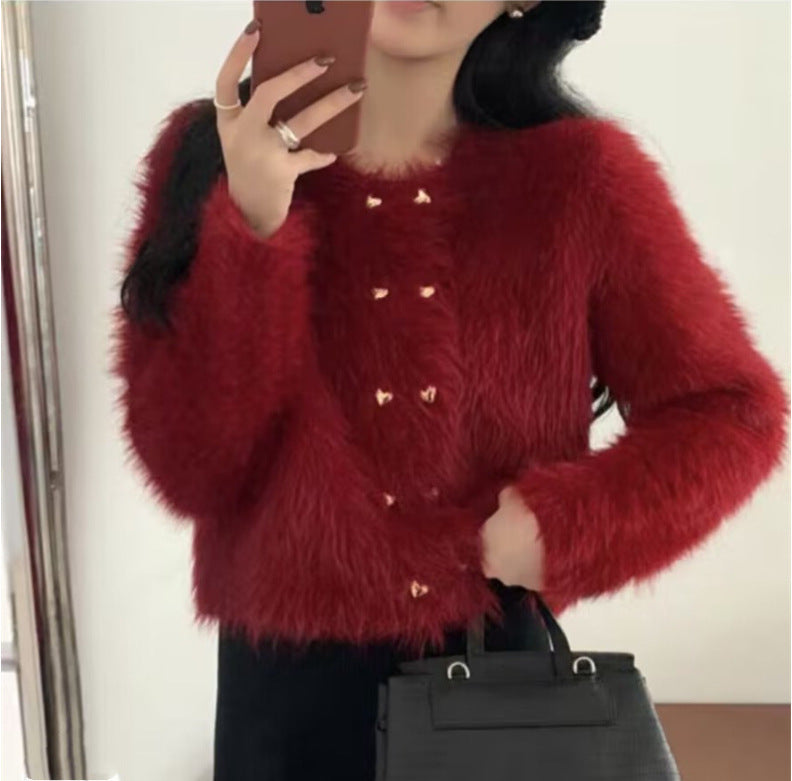 Cardigan moelleux pour femme avec détails de boutons dorés Chic & Stil