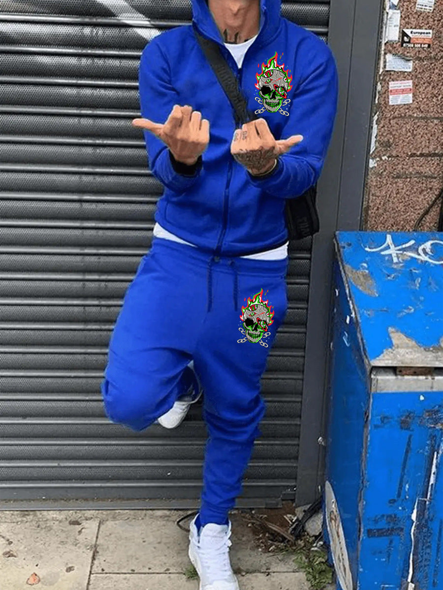 Hooded set for men with creative skull pattern Amarae