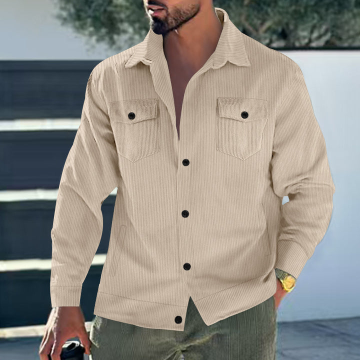 Modern fit corduroy jacket for men with chest pockets Lune London