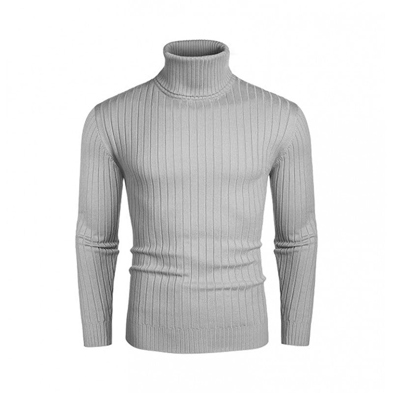 Knit sweater for men with high collar and ribbed pattern Lune London
