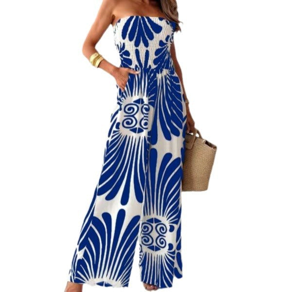 Women Loose Fit Jumpsuit with Lace Ruffles Lune London