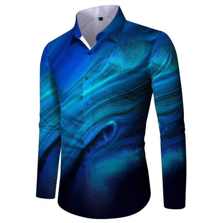 Men's long-sleeve shirt with chic and stylish check pattern