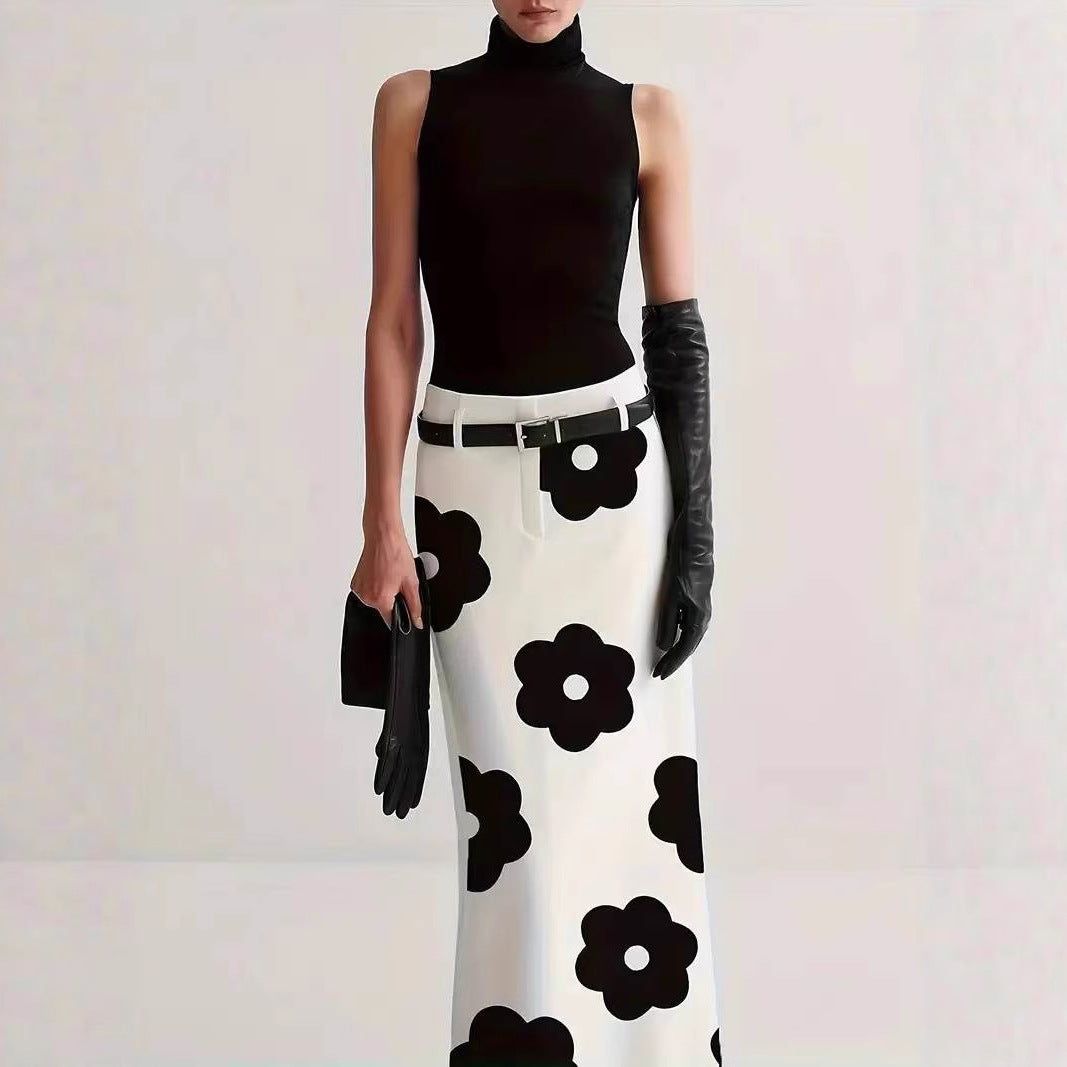 Maxi skirt for women with floral pattern and elegant silhouette Lune London