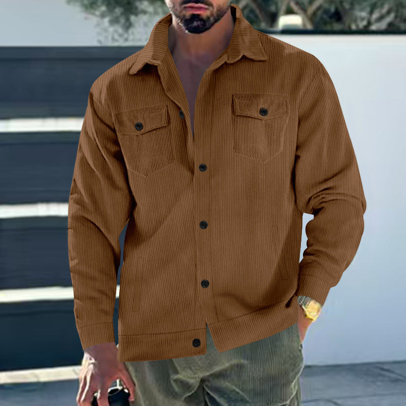 Modern fit corduroy jacket for men with chest pockets Lune London