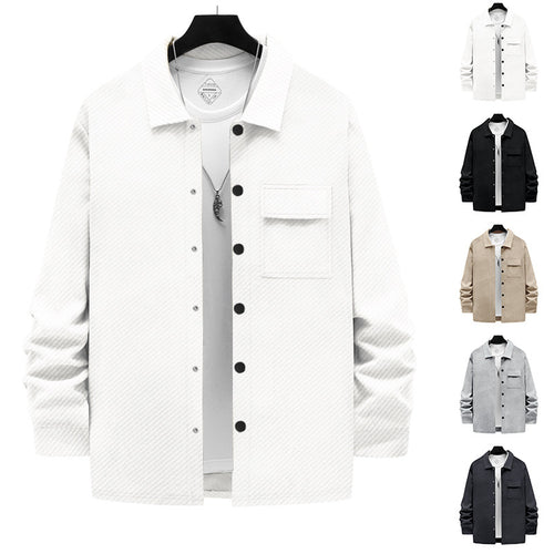Men's casual cotton jacket with textured design and practical pockets Chic and style