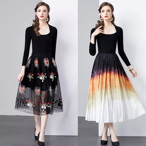 Ladies Elegant Embroidered Midi Dress Amarae
