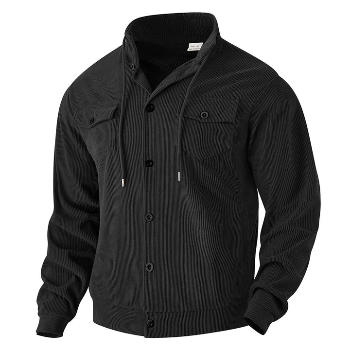 Casual shirt jacket for men with practical pockets and asymmetrical collar Lune London