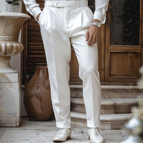Elegant suit trousers for men with pleats and slim fit Amarae