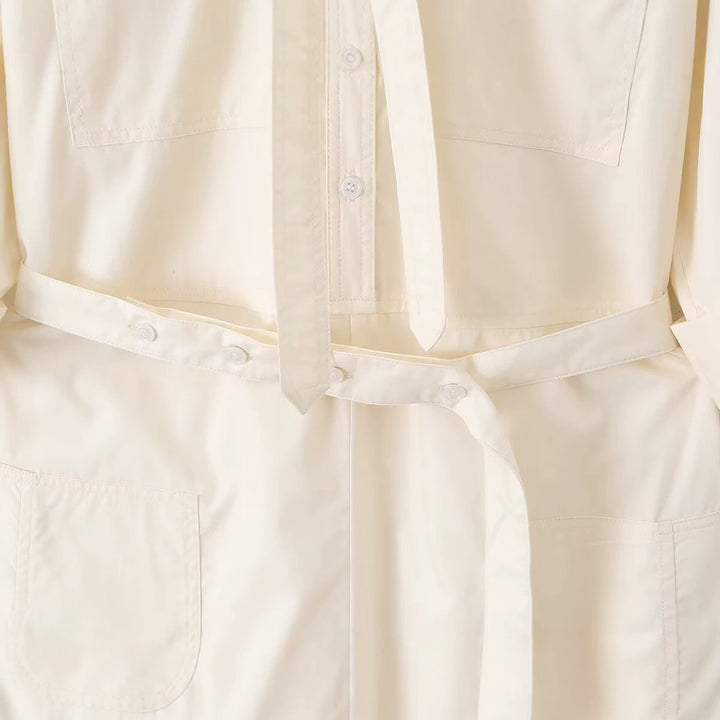 Women’s overall with bow collar, waistband and wide legs Amarae
