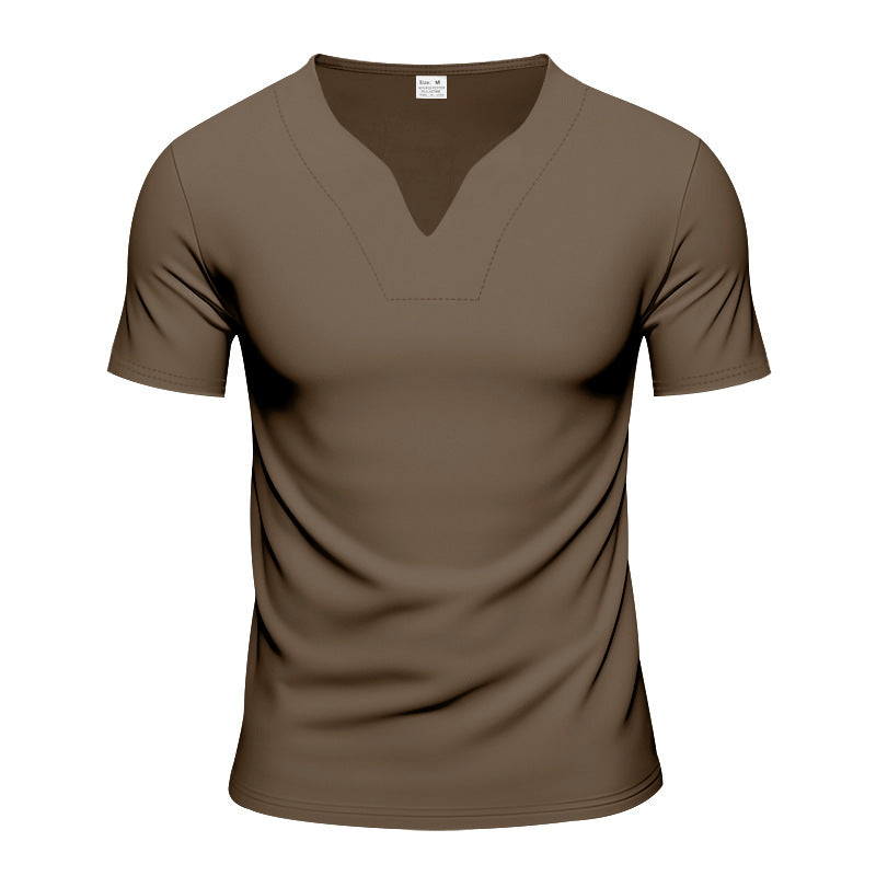 Short sleeve men's t-shirt with V neck and breathable fabric Lune London