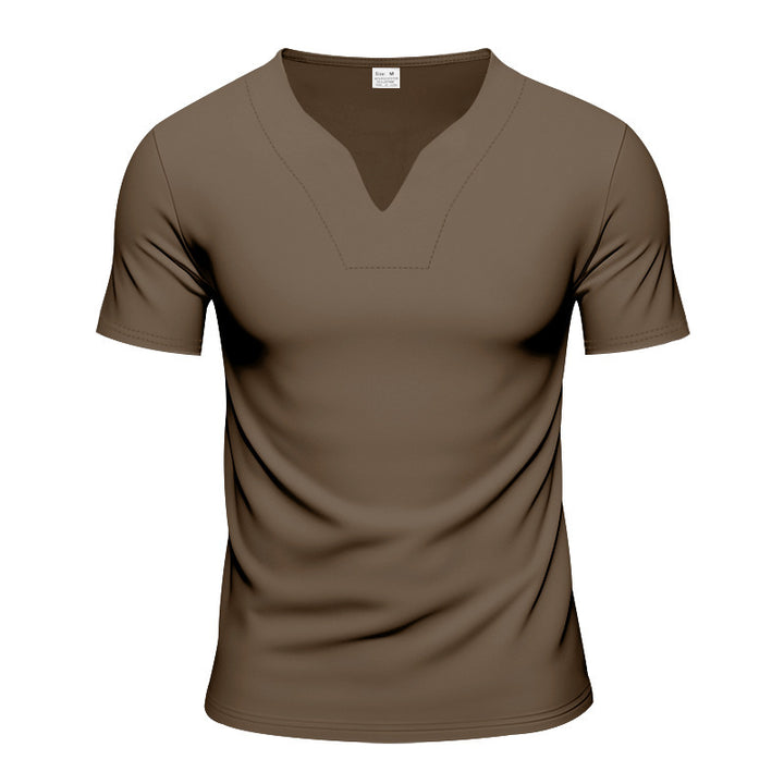Short sleeve men's t-shirt with V neck and breathable fabric Lune London