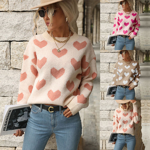 Pull femme avec motif cœur et coupe décontractée Chic & Stil