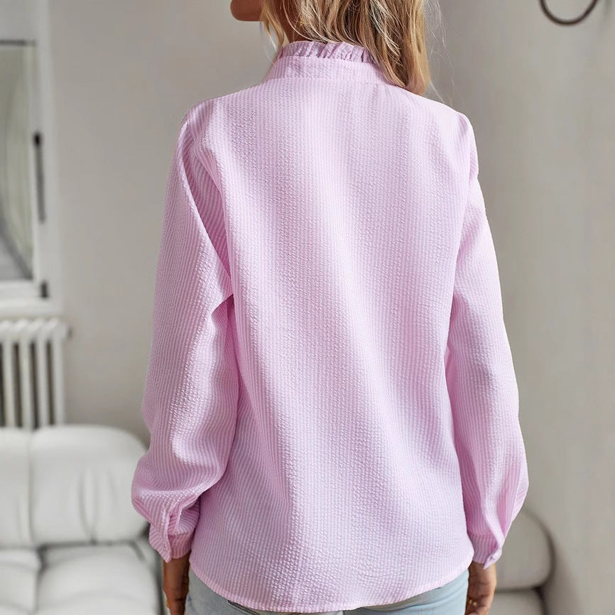 Blouse for women with gathered details and durable cotton blend Lune London