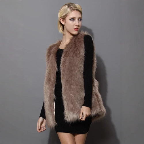 Ladies Cozy Faux Fur Gilet with Elegant Amarae Design