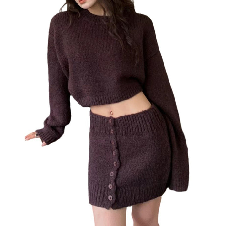 Ensemble en tricot court pour femmes avec taille haute Chic & Stil