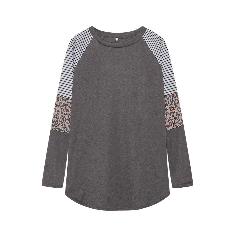 Chemisier long à manches longues pour femmes avec imprimé animal et design à rayures modernes Chic & Stil