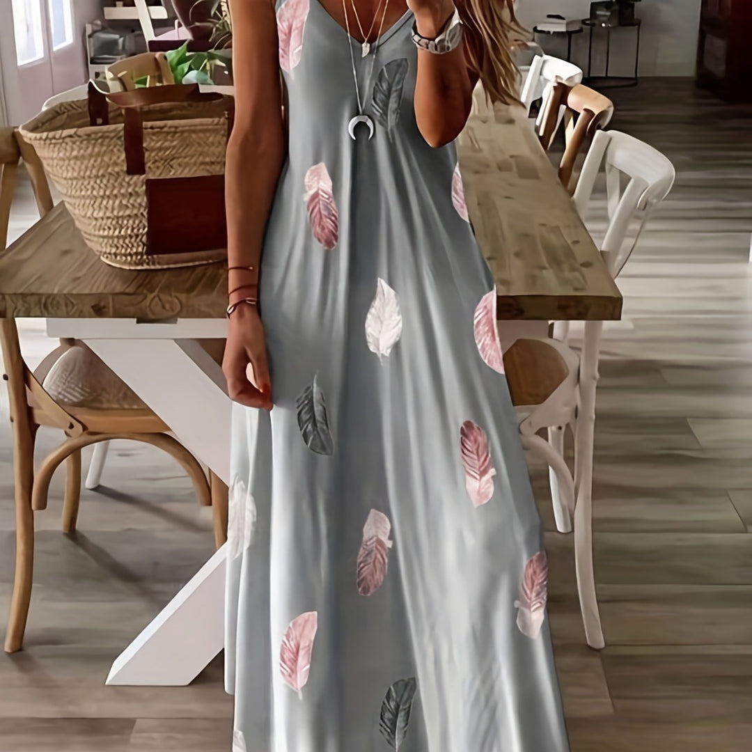 Lune London Leaf Print Maxi Dress