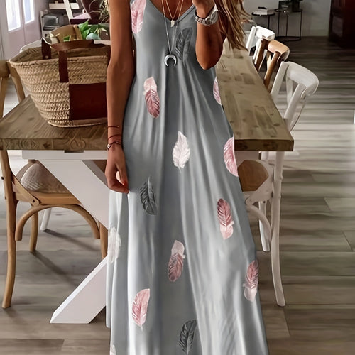 Amarae Leaf Print Maxi Dress