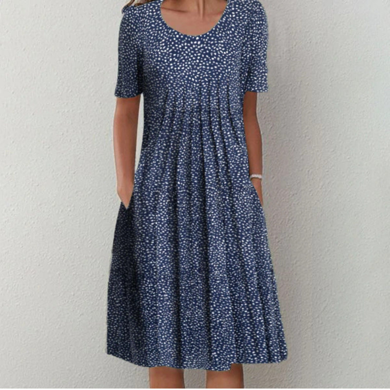Maxi dress for women with a floral design and wide sleeves Lune London