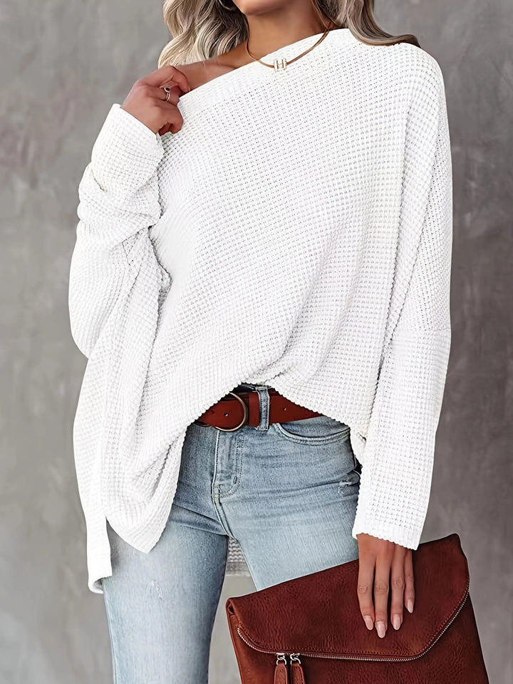 Cozy waffle sweater for women with a loose fit Lune London