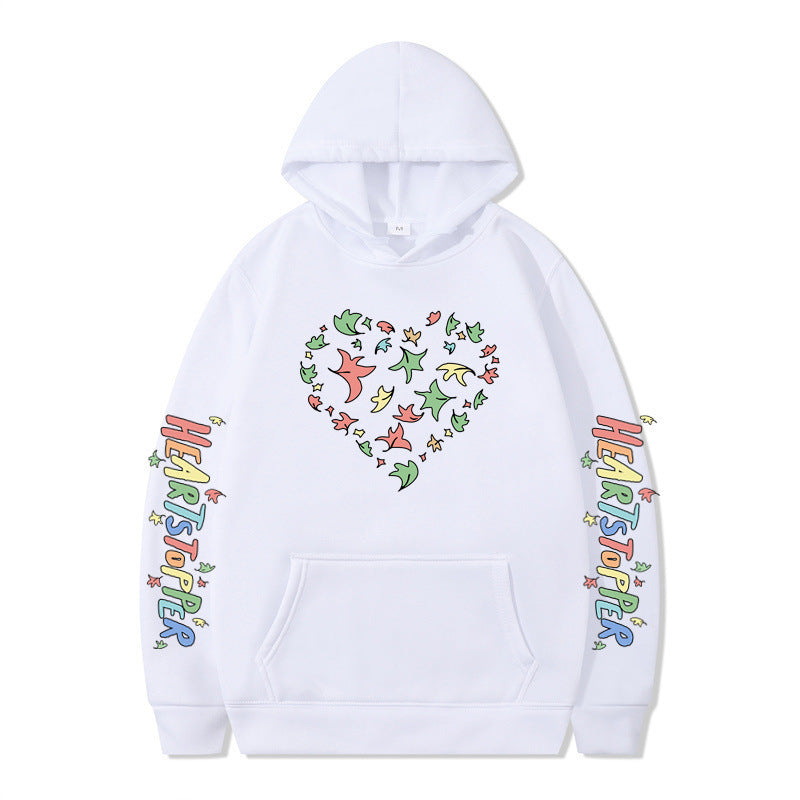Women's hoodie with creative heart and leaf design Lune London