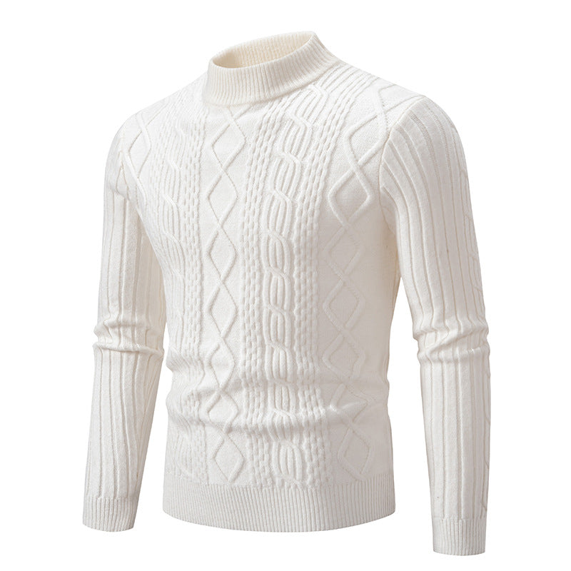 Knitted sweater for men with modern cable pattern Lune London
