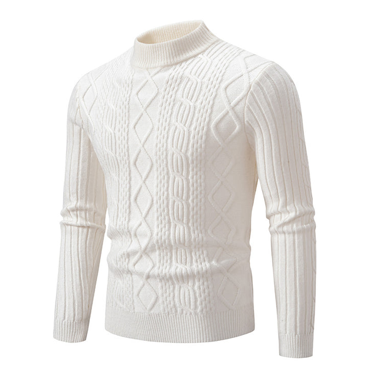 Knitted sweater for men with modern cable pattern Lune London