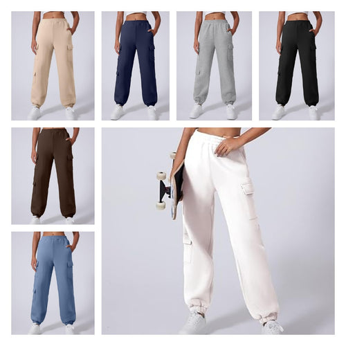 Cargo pants for ladies with elastic waist and practical side pockets Amarae
