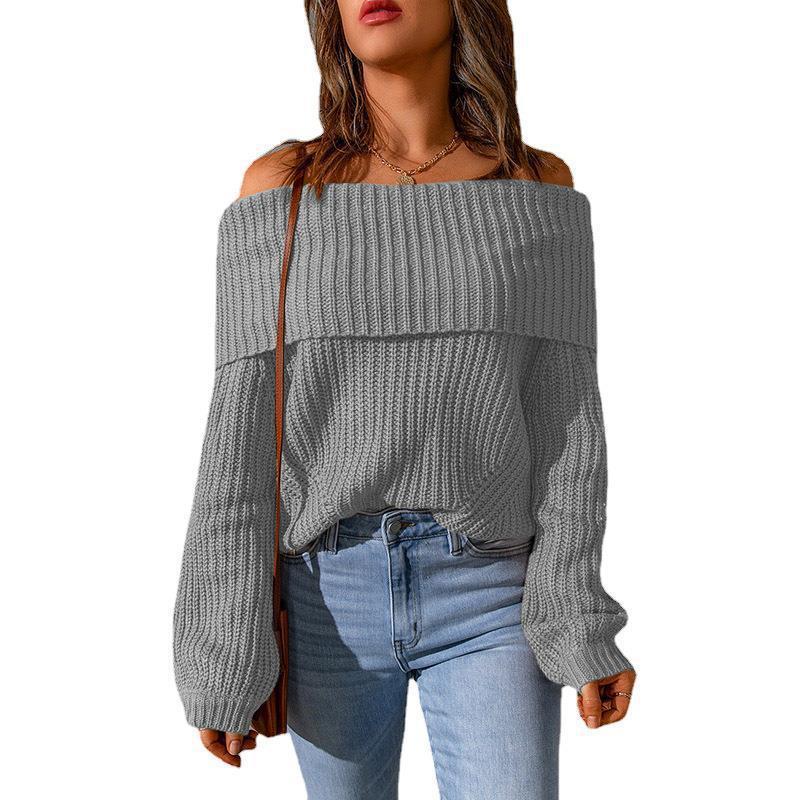 Off-shoulder knitted sweater for women in a loose fit Lune London