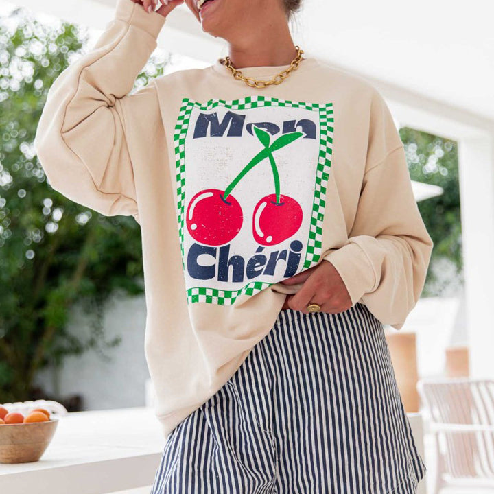 Women’s sweatshirt with creative fruit pattern and relaxed fit Lune London