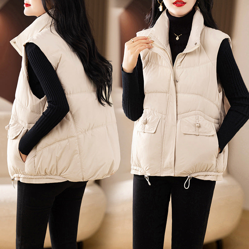 Lady sleeveless down jacket with high collar Amarae