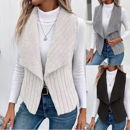 Women cozy cardigan with asymmetric cut and high collar Amarae