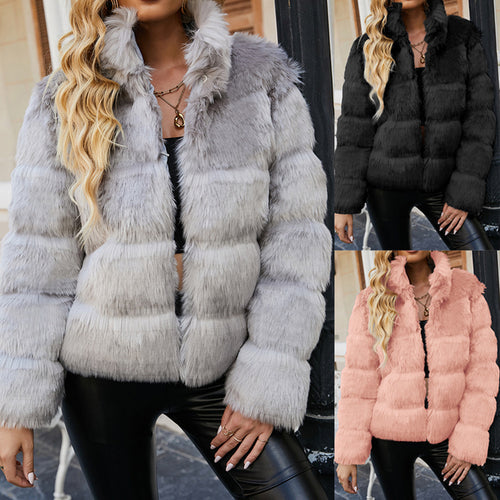 Women's cozy faux fur jacket with a modern fit and oversized size Amarae