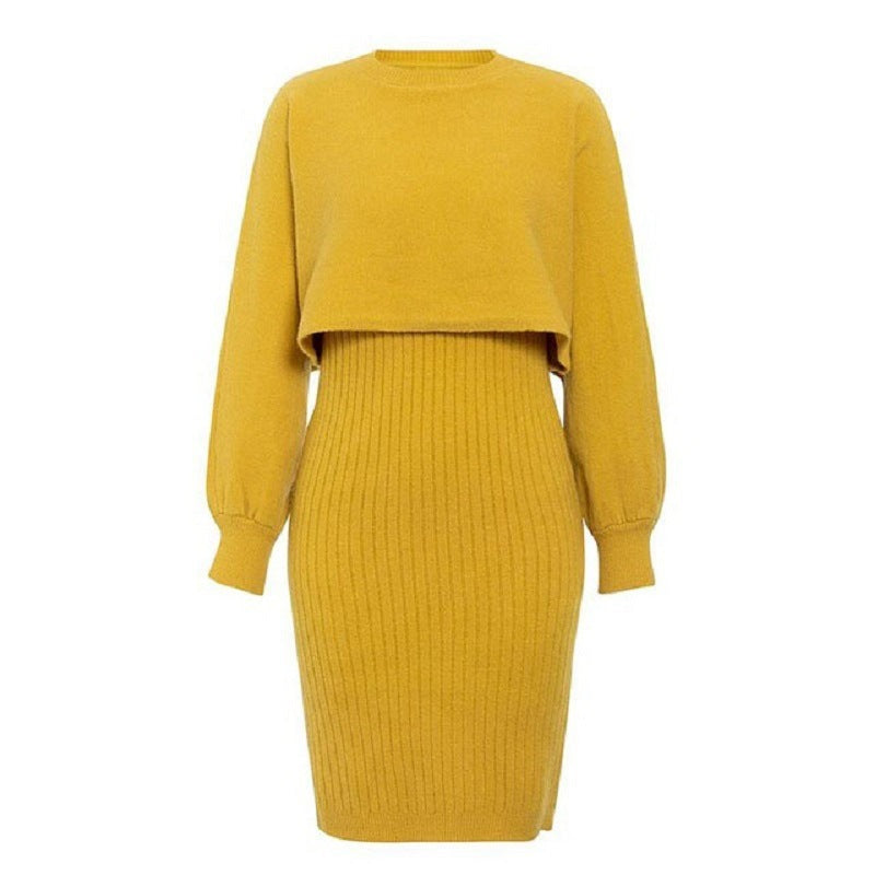 Ladies' knitted dress with casual cropped surface Lune London