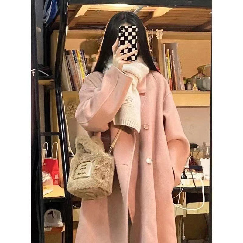 Women Elegant Double-Breasted Wool Coat Chic & Stil