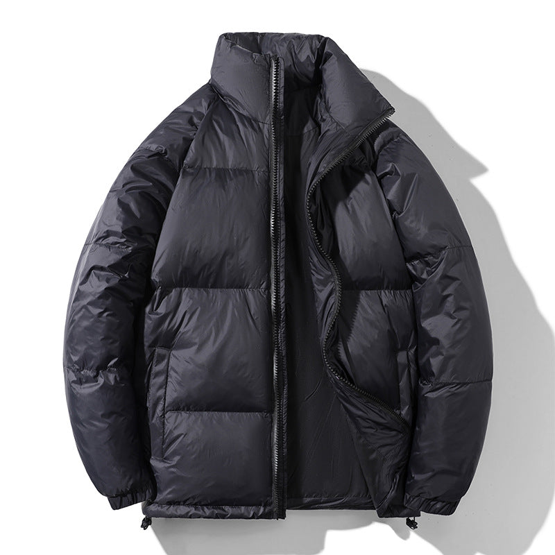 Men's insulated quilted thermo puffer jacket with stand-up collar and drawstring hem Amarae