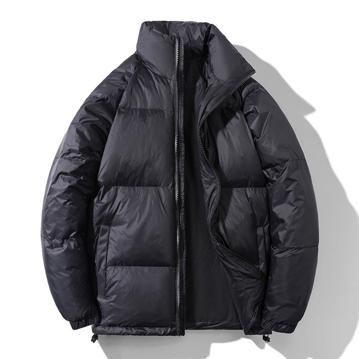 Men's insulated quilted thermo puffer jacket with stand-up collar and drawstring hem Amarae