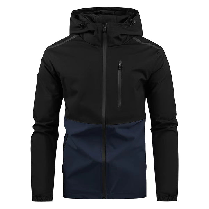Functional waterproof jacket for men with adjustable hood Lune London