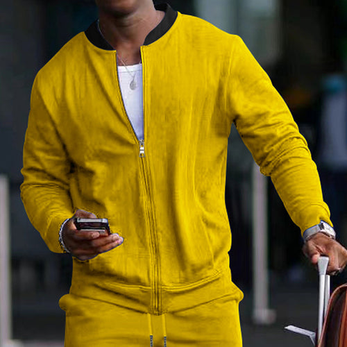 Sporty bomber jacket for men with hidden zipper and elastic cuffs Amarae
