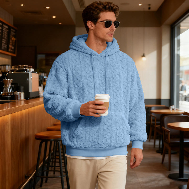 Men's Cozy Hoodie with Textured Fleece Lune London