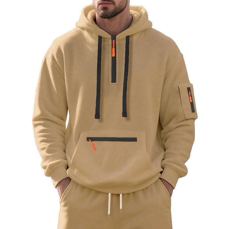 Men's sporty hoodie with practical zip pockets Amarae