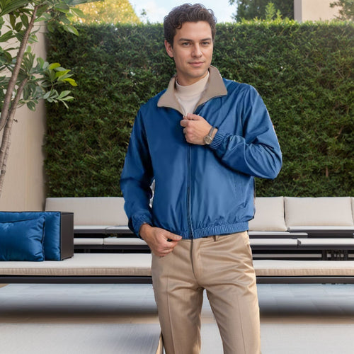 Lightweight leisure jacket for men with a stand-up collar and elastic cuffs Amarae