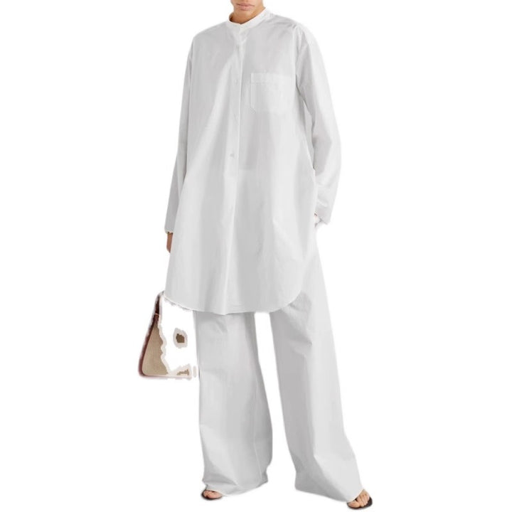 Blouse de mode femme avec col rond et coupe asymétrique Chic & Stil