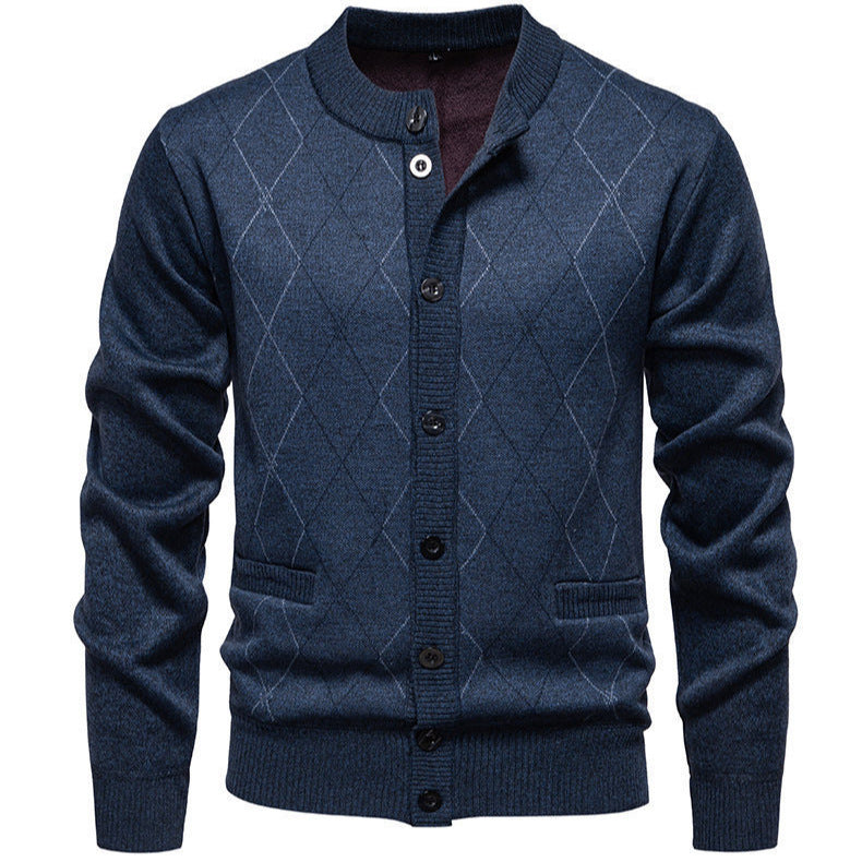 Men's Stylish Cardigan with Diamond-Shaped Pattern Lune London