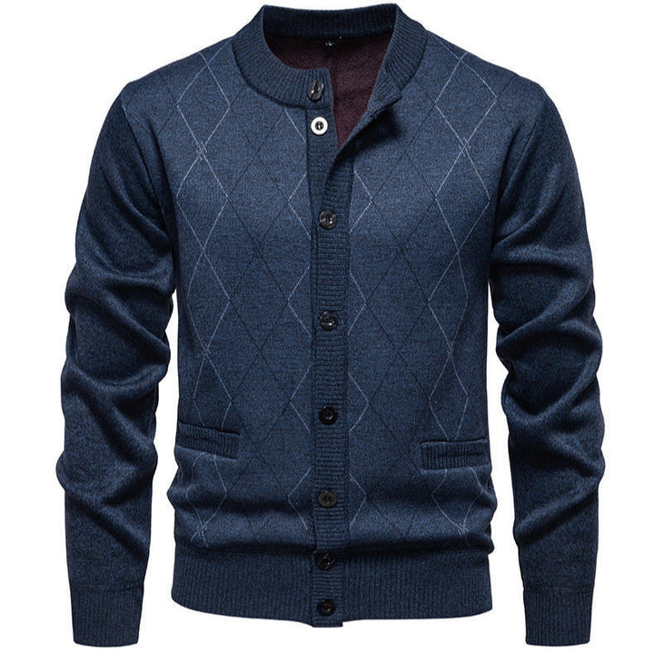 Men's Stylish Cardigan with Diamond-Shaped Pattern Lune London