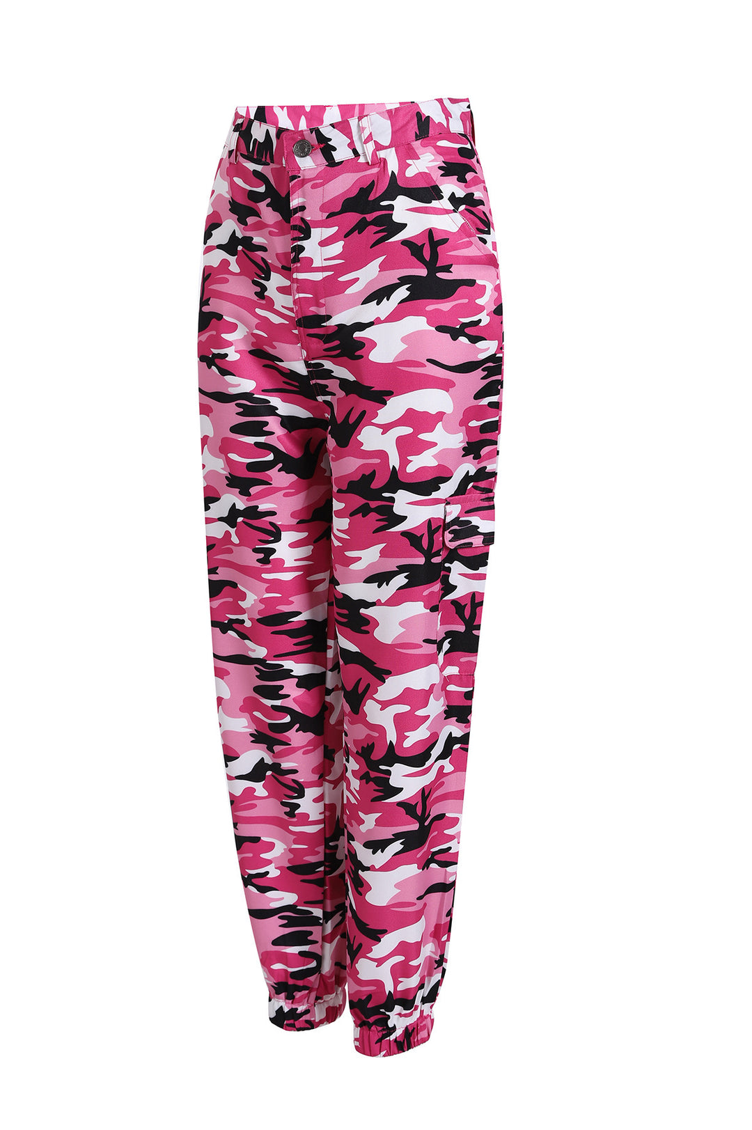 Women's cargo pants with elastic waistband and stylish camouflage design Lune London