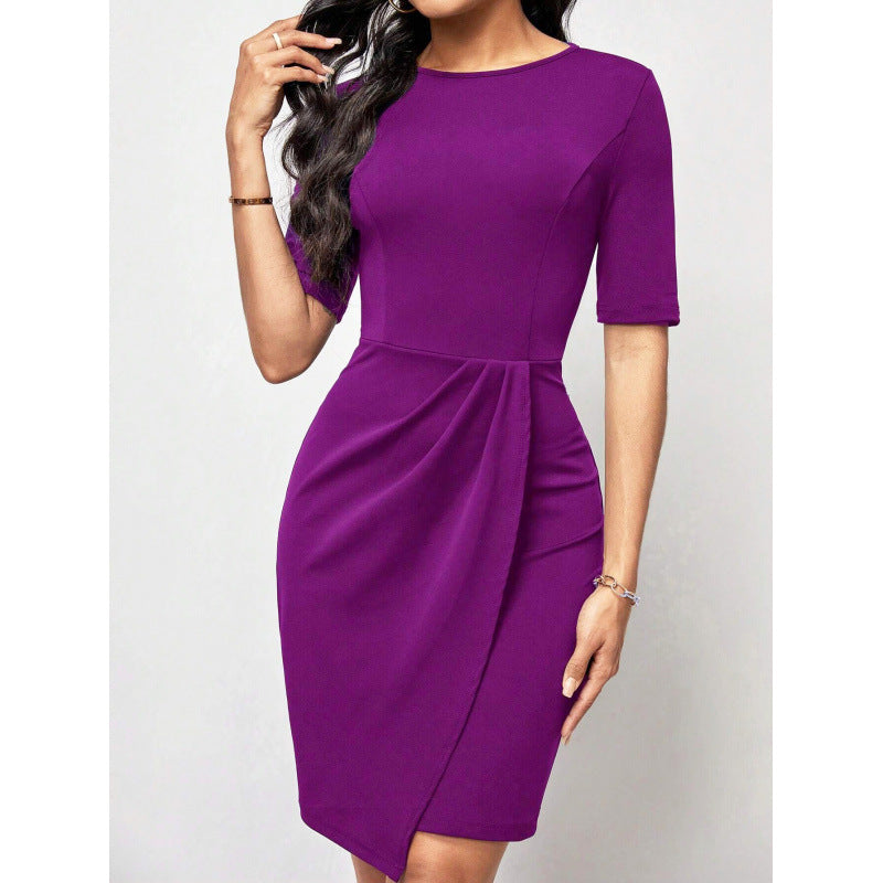 Chic and stylish women's bodycon dress with elegant draped design
