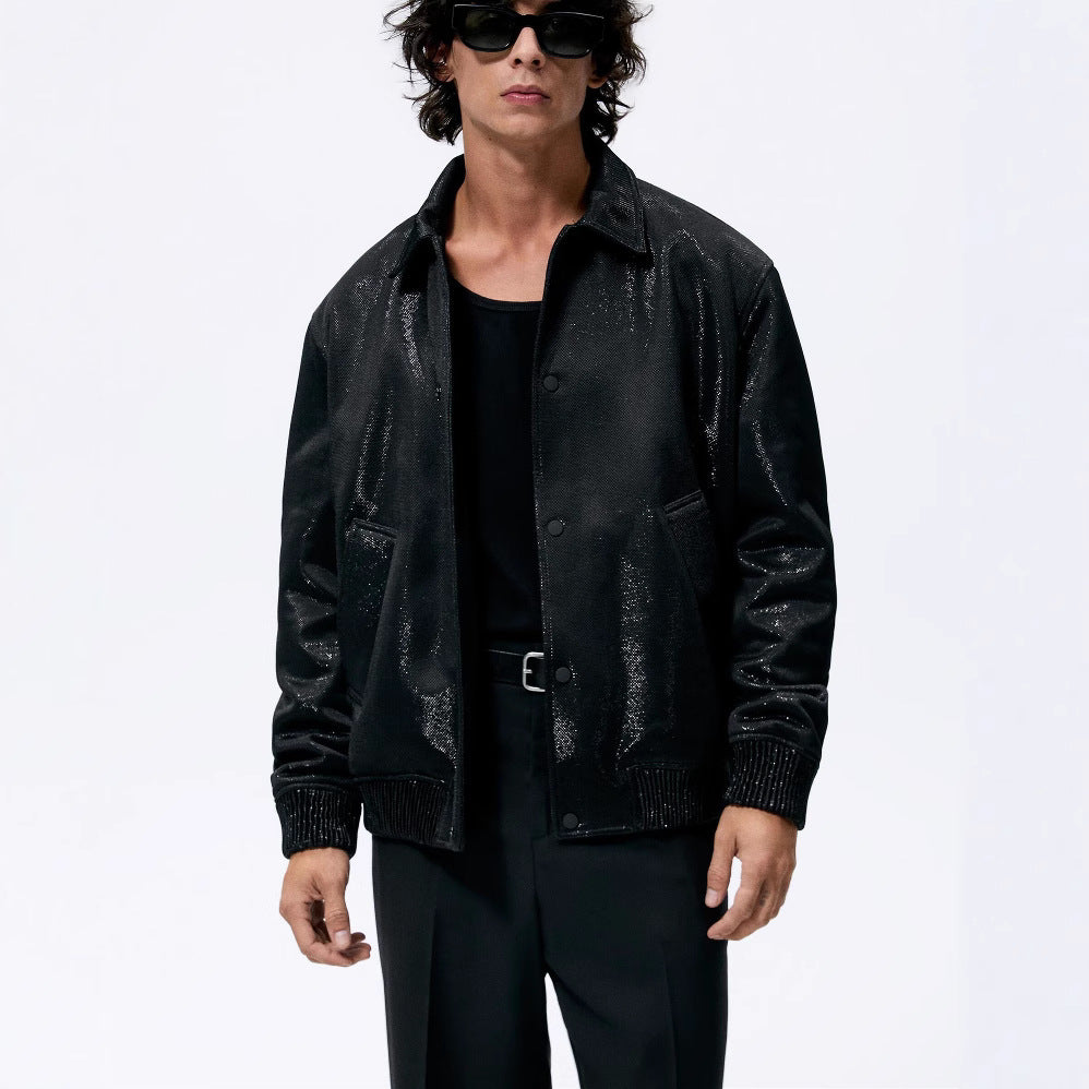 Men's lightweight field jacket made of technical material with applied flap pockets and stand-up collar Amarae